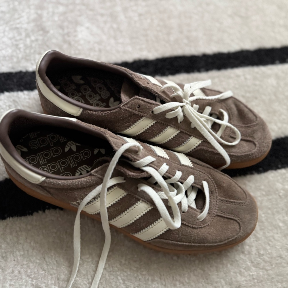Adidas Brown and White Sneakers